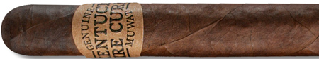 The top portion of Kentucky Fire Cured from Drew Estate is covered in fire-cured wrapper, while the remaining portion is wrapped in a leaf of San Andrés