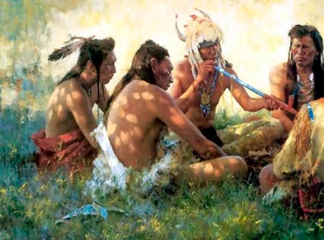 Индейцы курят листья